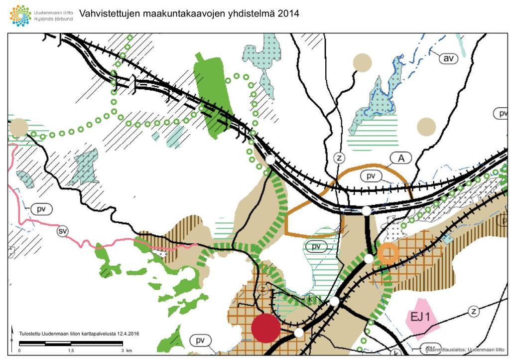 vaihemaakuntakaava (vahvistettu Ympäristöministeriössä 30.1.2014). Uudenmaan 4. vaihemaakuntakaava on ehdotusvaiheessa v. 2016. Uudenmaan 2.