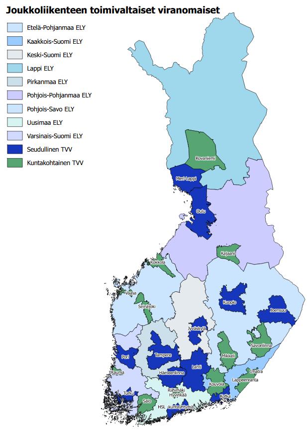 25 Tilastoon ehdotetaan tuotavan uutena esimerkinomaisia alueellisia tietoja kaupunkisseutujen julkisesta liikenteestä. Alueellisia tietoja kannattaa havainnollistaa kartalla (kuva 5). Kuva 5.