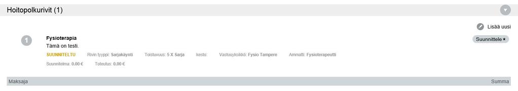 hoitopolku lisätään asiakkaalle.