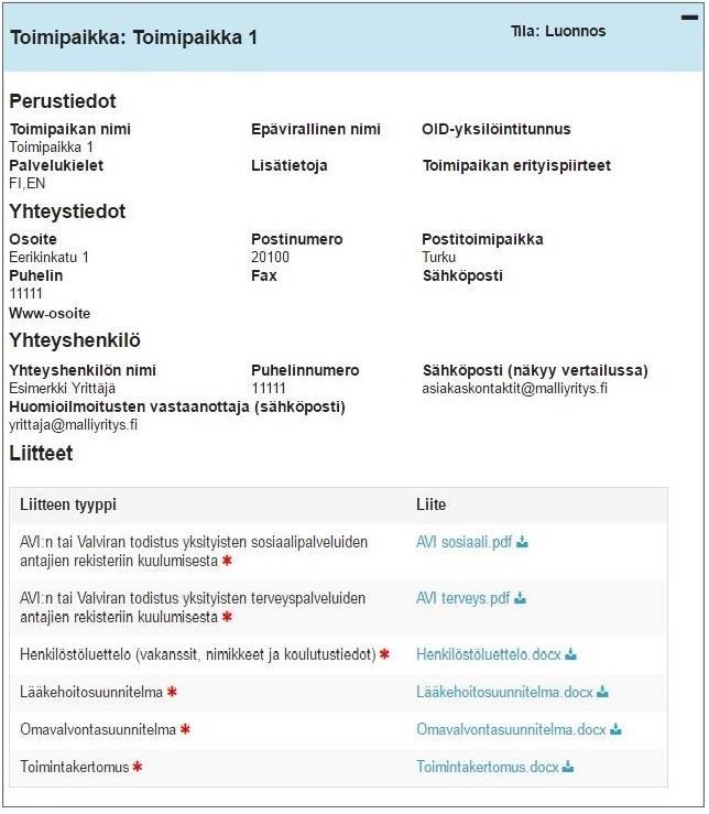 tiedot on täytetty.