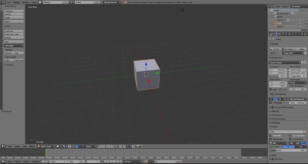 19 3.2 Blender Blender on avoimen lähdekoodin 3D-mallinnus ohjelmisto. Blender toimii Windowsin lisäksi Linuxilla ja Macilla.