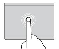 Voit tehdä ykköspainikkeella suoritettavan toiminnon myös napauttamalla kosketuslevyn mitä tahansa kohtaa yhdellä sormella.