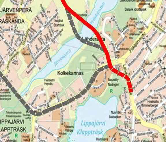 PTKJV PKTTL - UUTTLUPTT TYÖ LTÖ Yleistä soon kuunkisuunnittelukeskuksess on tutkittu ikritiotielle lustvi eritelinjuksi Pitkäjärven yli j järven länsiuolitse kiertäen äistä esisuunnitelmn lähtökohtn