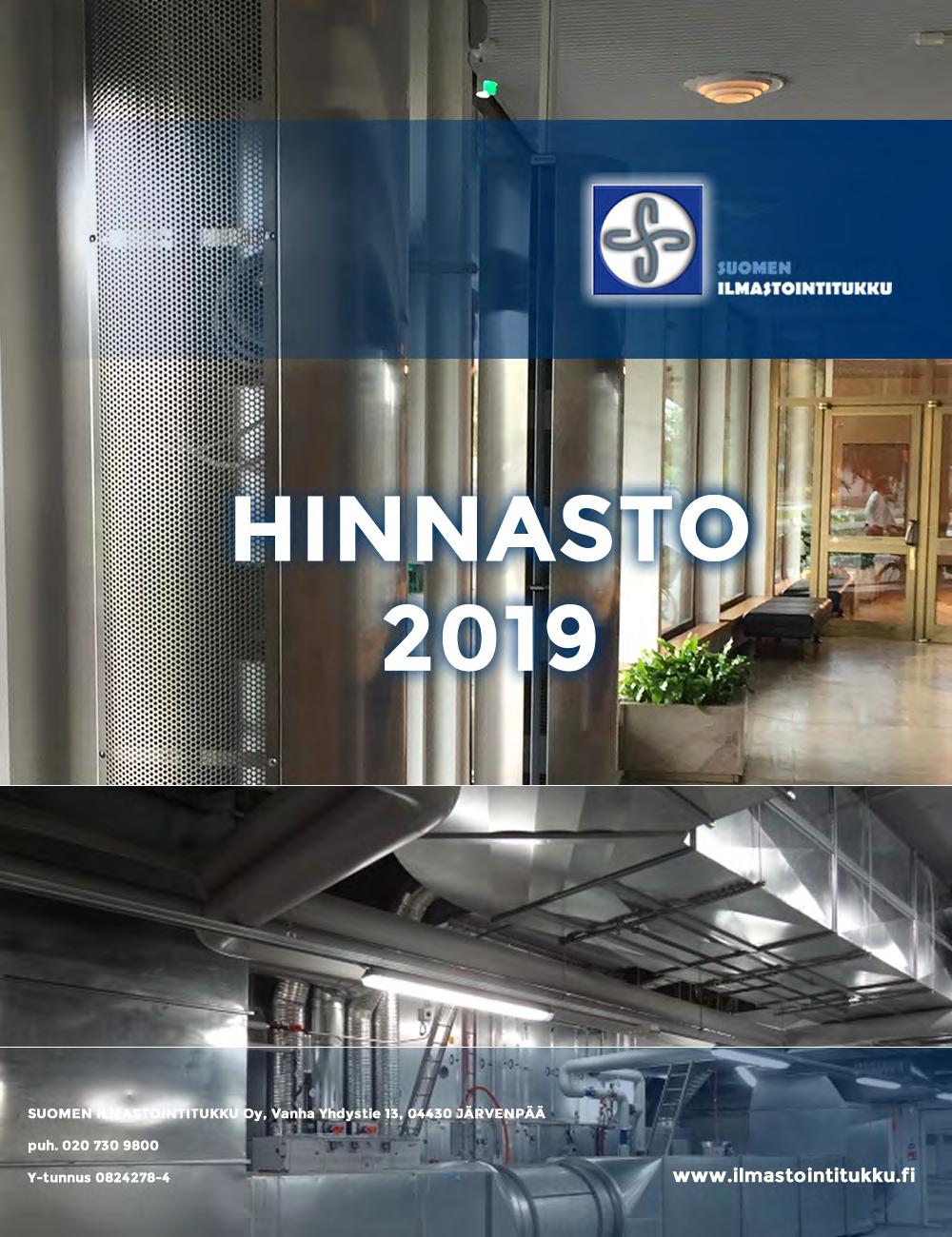 HINNASTO 2019 SUOMEN ILMASTOINTITUKKU Oy, Vanha Yhdystie