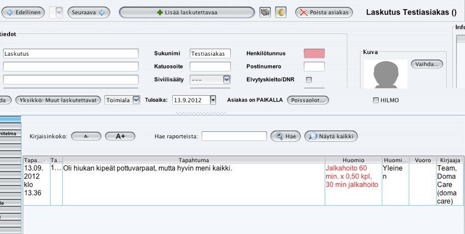 ASIAKKAAN LISÄLASKUTUS Lisätty