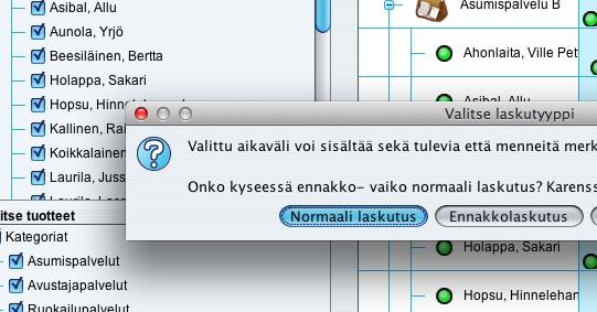 YLEINEN LASKUTUSKOOSTE Laskutuskoosteen kautta voidaan hyväksyä