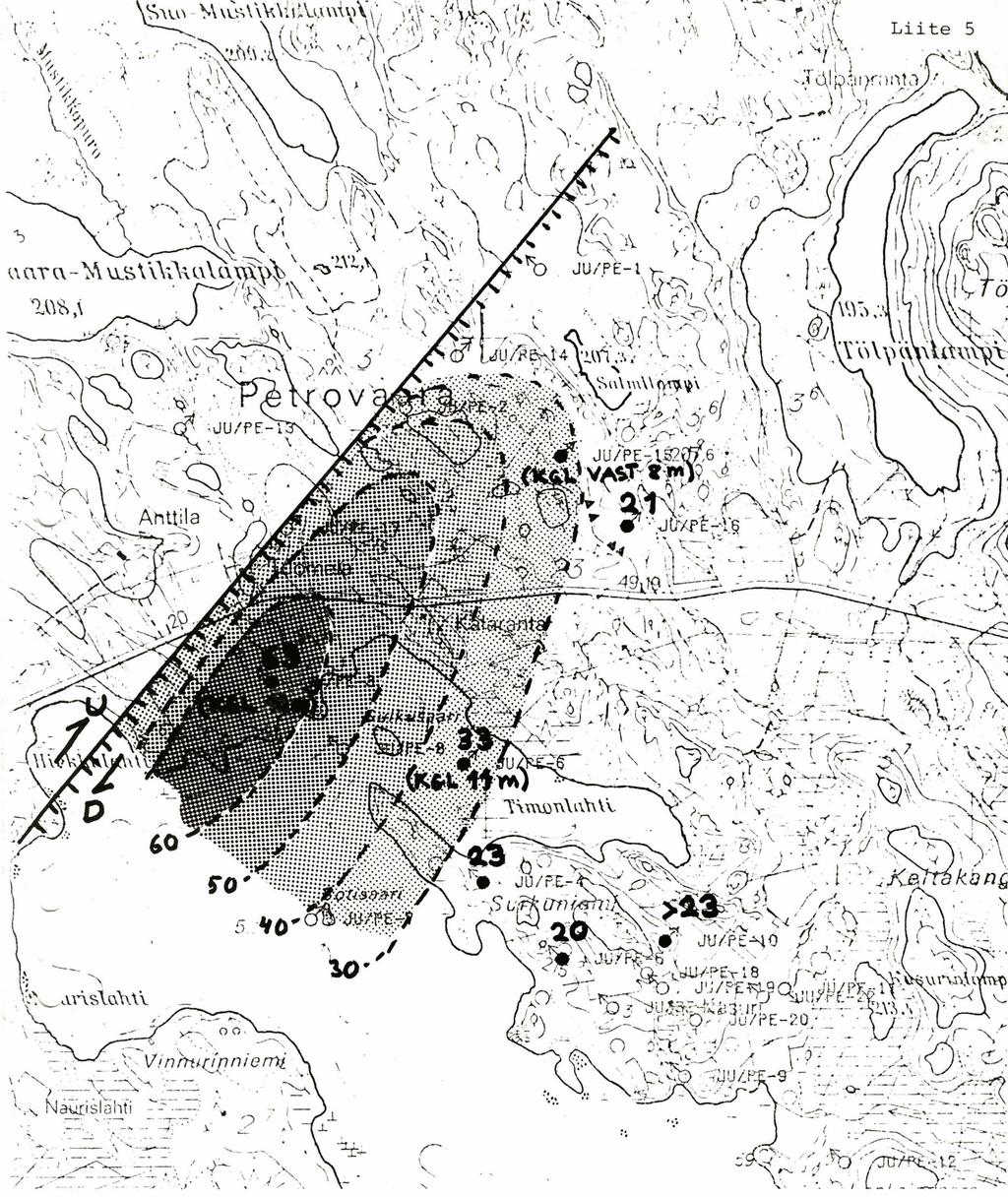 3. Ylemrnan KVT-muodostuman sisaisen TREKA+DO, KL(FY), ML ja KAKVT-kerrospatjan paksuus (m)