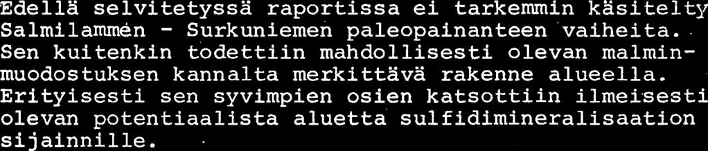 rosvyohykkeeksi on paleopainanteen NW-reunaan myos syntynyt NE-SW-suuntainen siirrosvyohyke, joka siten rajasi painanteen sen NW-puolelta.