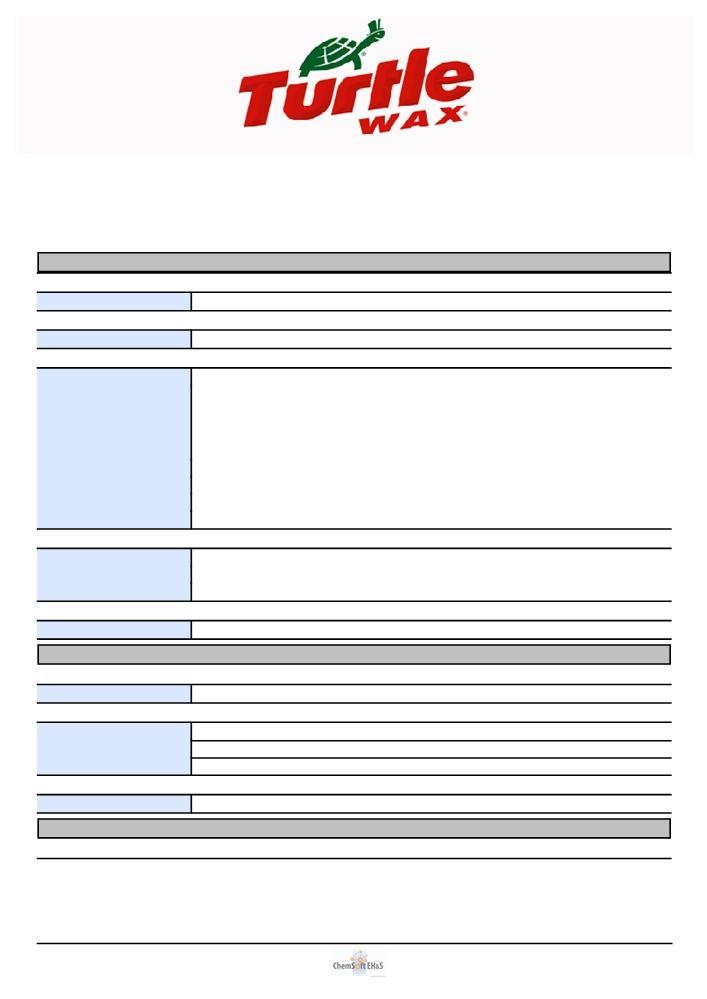 KÄYTTÖTURVALLISUUSTIEDOTE EU-asetuksen 453/2010 mukainen KOHTA 1: Aineen tai seoksen ja yhtiön tai yrityksen tunnistetiedot 1.1 Tuotetunniste Tuotenimi (tuotenumero: 300.115) 1.