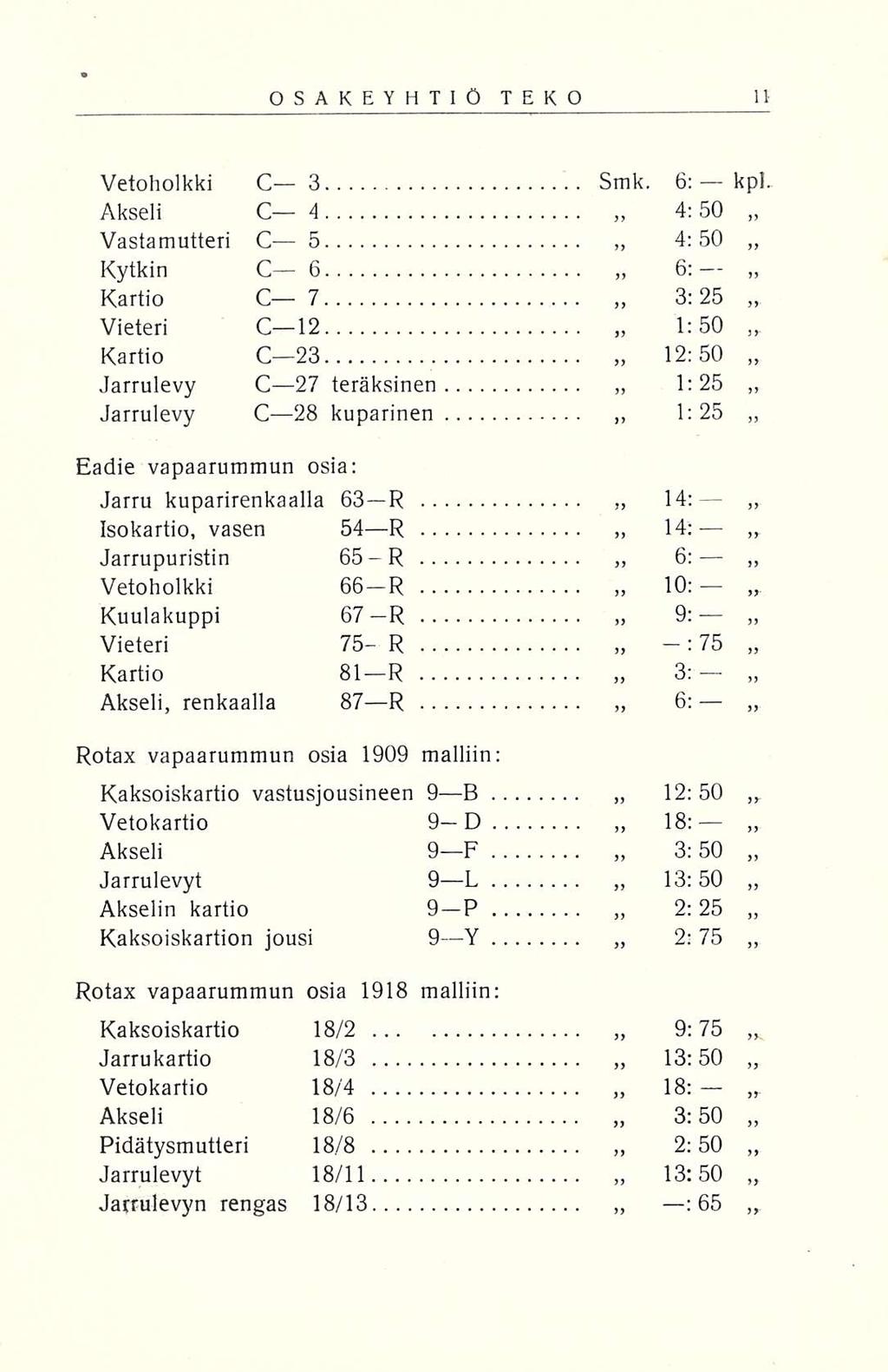 OSAKEYHTIÖ TEKO Vetoholkki C 3 Smk.