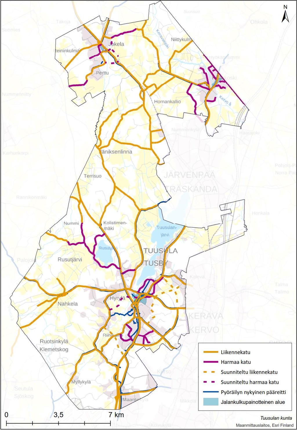 50 (86) 17.4.2018 Tuusulan pyöräliikenteen edistämissuunnitelma pyöräliikenteen tavoiteverkolle, joka on kuvattu seuraavassa luvussa.