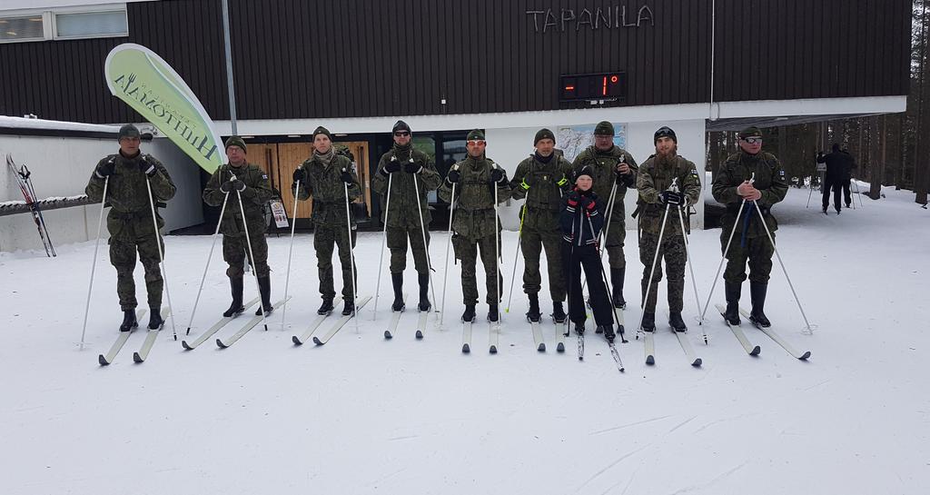 HIIHTOMARSSILLA Päijät-Hämeen maakuntakomppanian taistelijoita osallistui 18.3.2018 hiihtomarssille, jonka reitti mukaili Finlandia-hiihdon 32 kilometrin reittiä.