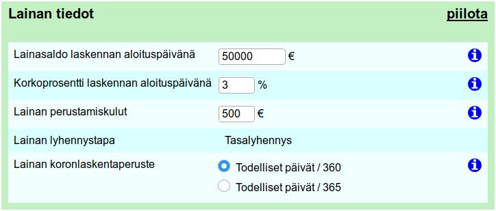 samat kuin esimerkissä