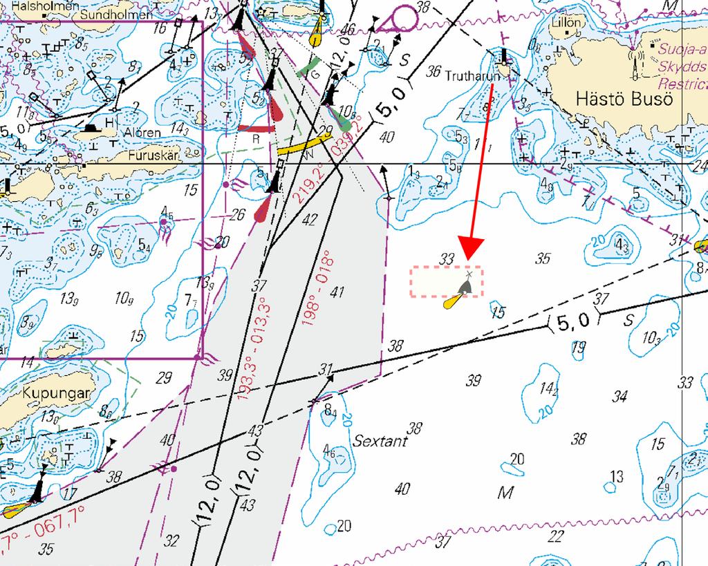 1 141 /018 1, B635, B635.1 59 49.55'N 3 18.47'E Fl(5)Y.0s 1, B635, B635.1 Mittalaitteita pohjassa Mätutrustning på botten Measuring instruments moored to the seabed 3 (1) 59 49.53'N () 59 49.