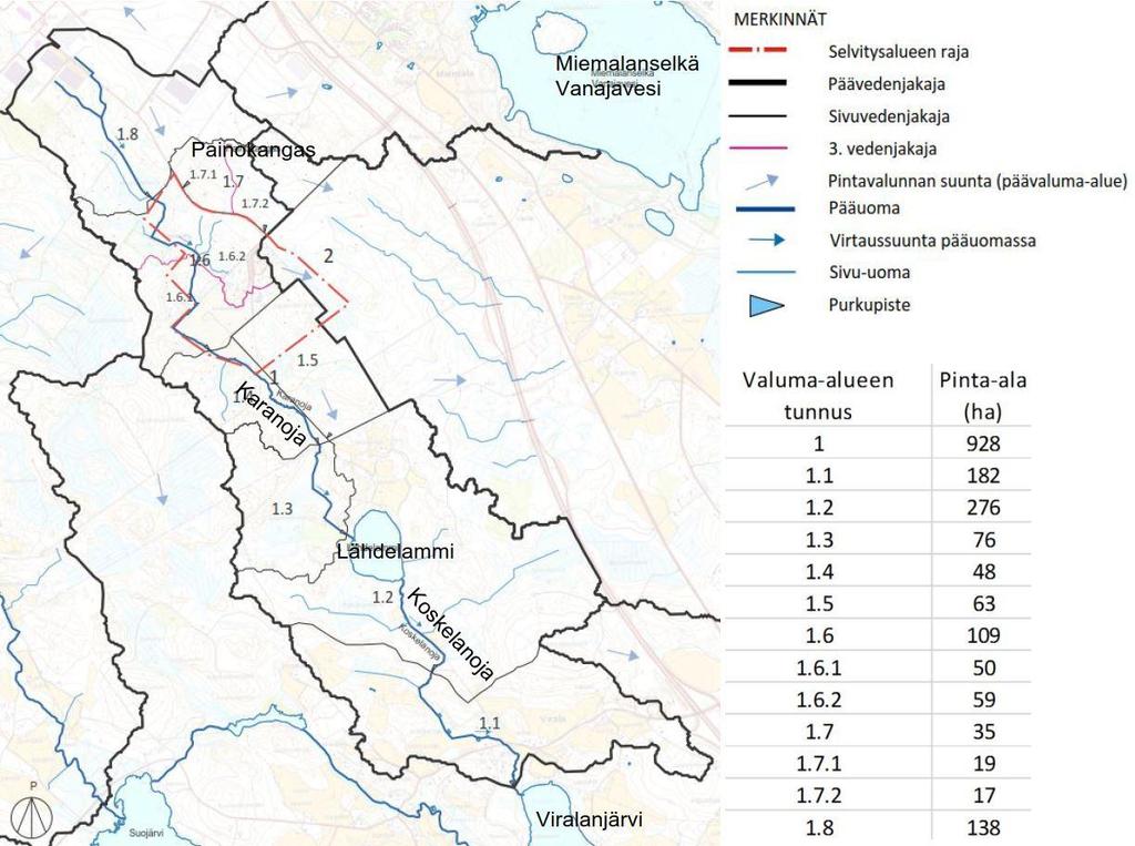 Taipaleentien hulevesiselvitys 20.9.2017 6 (18) 2.4 Hydrologia Suunnittelualueen lähistöltä on laadittu luontoselvityksiä ainakin vuosina 2006 6 ja 2008 7.