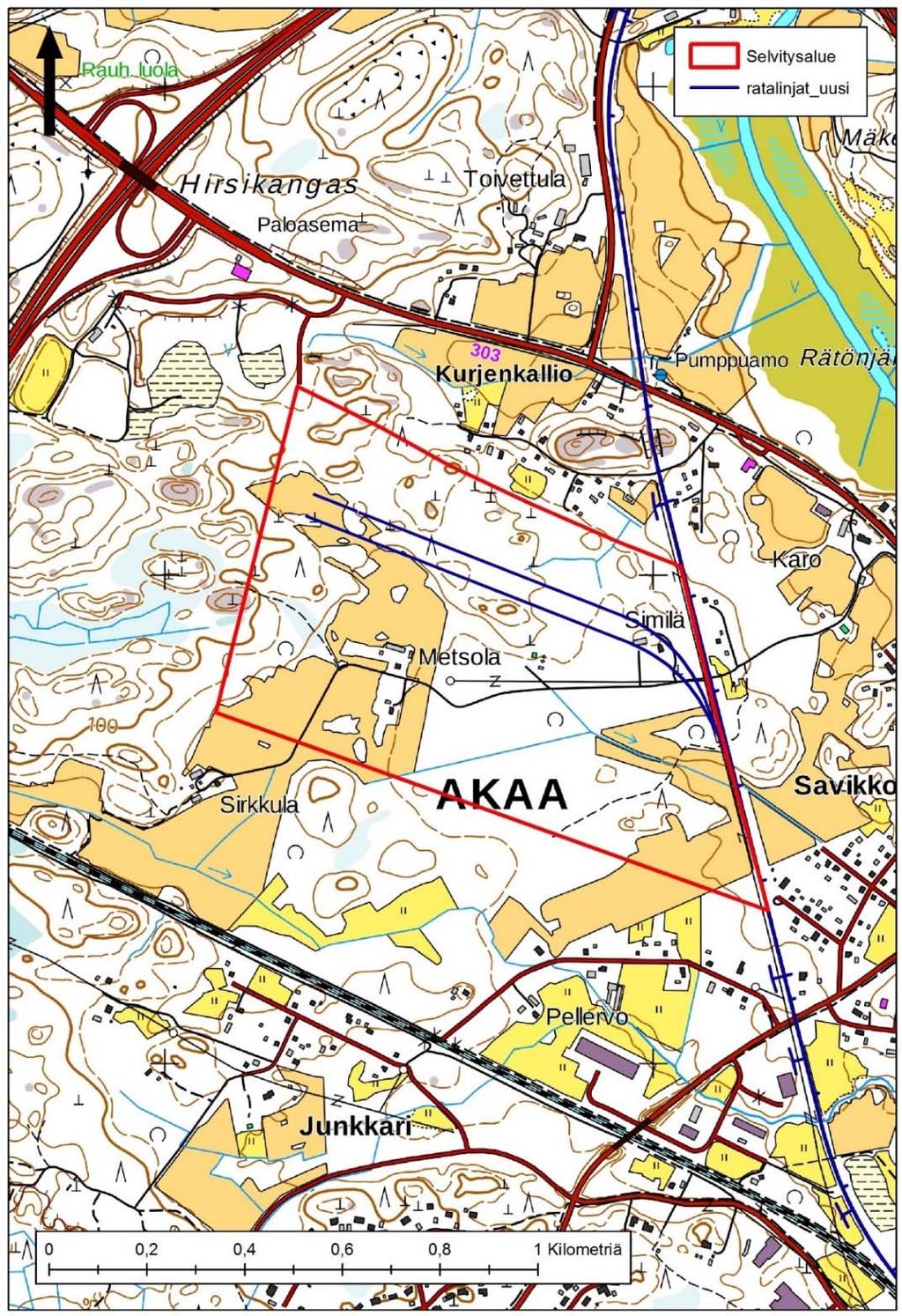 Raportti 2/5 1 Johdanto Tässä työssä on selvitetty Akaan Pointin teollisuusalueelle suunnitellun raakapuukuormausalueen meluvaikutukset.