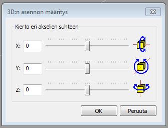 18 Piirrettäessä jakorasia voidaan se sijoittaa joko seinään tai kattoon, jolloin 3Dsymbolia täytyy tarvittaessa kiertää. Kierrettäessä 3D-symbolia käytetään valikon kierrä 3D-symbolia toimintoa.