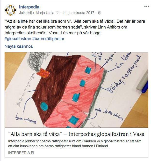 'Att alla inte har det lika bra som vi', 'Alla barn ska få växa'.