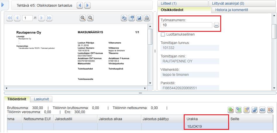 Uusi lasku tarkastettavaksi Laskun tarkastus: seuraava koskee teknisten palveluiden rakentamispalveluiden ostolaskuja Rakentamispalvelun ostolaskuja tiliöitäessä tulee laskun tarkastajan muistaa