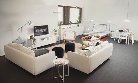 Kotona - tila Palvelukeskus Helsingin puhelin- ja hyvinvointipalveluiden tiloissa Elimäenkatu 15, on