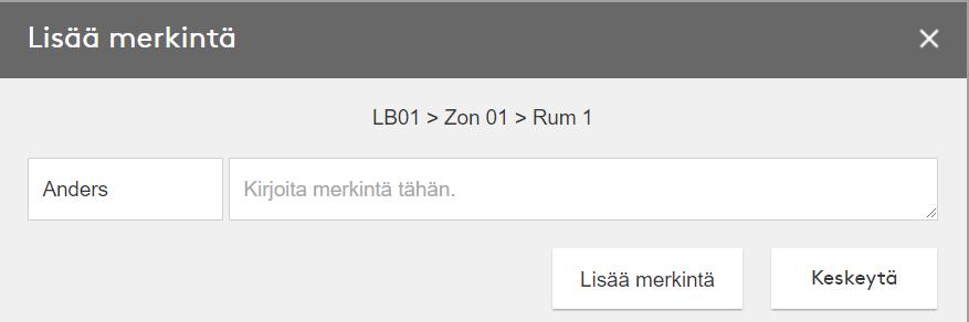 Muistiinpanot Yhteenveto järjestelmän merkinnöistä. 1 Sisältää järjestelmään tehdyt merkinnät.