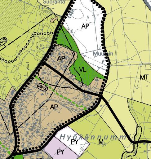 Yleiskaava Voimassa olevassa Hyökännummen osayleiskaavassa alue