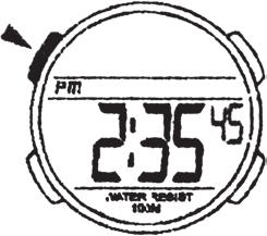 When the watch displays time press and hold RESET until the seconds indicator starts to blink. 2. Press start/stop repeatedly to gradually 3. Press MODE to switch to the next setting mode. Buttons a.