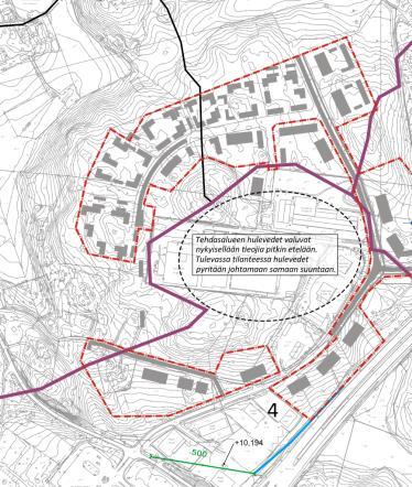 Hulevesisuunnitelma ÄNSIOSA Uusien virtausreittien suunnittelu, mahdollisesti pohjoiseen ärbacan autta Jyriin rinteisiin