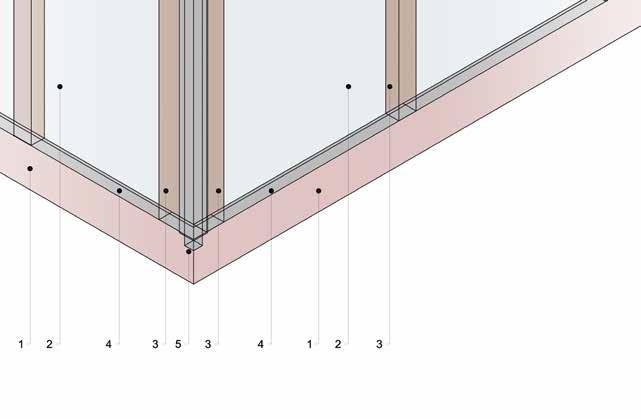 Rei itetyt sulut 1B 2 22 Kuva 19, yksityiskohta 1B - Ontelopohja 2. Breathable waterproof membrane 3. Treated timber batten 4. Perforated Closure 5.