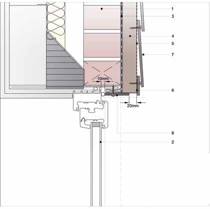 New window with extended cill drip 3. Breathable waterproof membrane 4. Treated timber batten 5. EPDM 6.