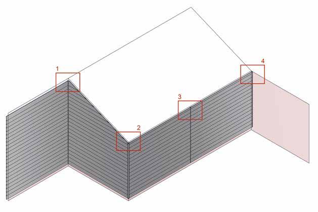 Kulma- ja liitosprofiilit Kun EPDM on liitetty EPDM puulistoihin Ruuvaa tai naulaa profiilit paikoilleen ja varmista että ne ovat samassa tasossa sekä oikeassa asennossa (katso kuva 24)