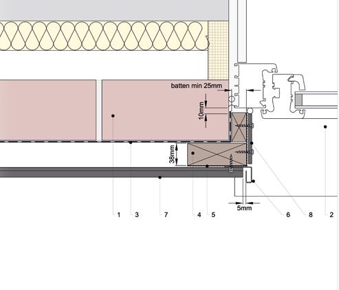 Treated timber batten 5. EPDM 6. Edge Profile 7. VIVIX Lap plank 8.