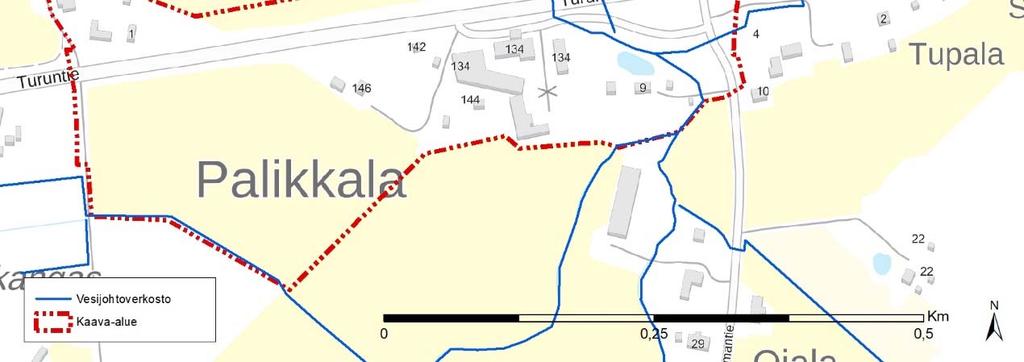 Vesijohtoverkosto suunnittelualueella Asemakaavaselostuksen liitteenä 2 on liikenneselvitys, jossa käsitellään tarkemmin vt10 liikennemääriä, liittymien parantamista ja alueen liikennejärjestelyjä.