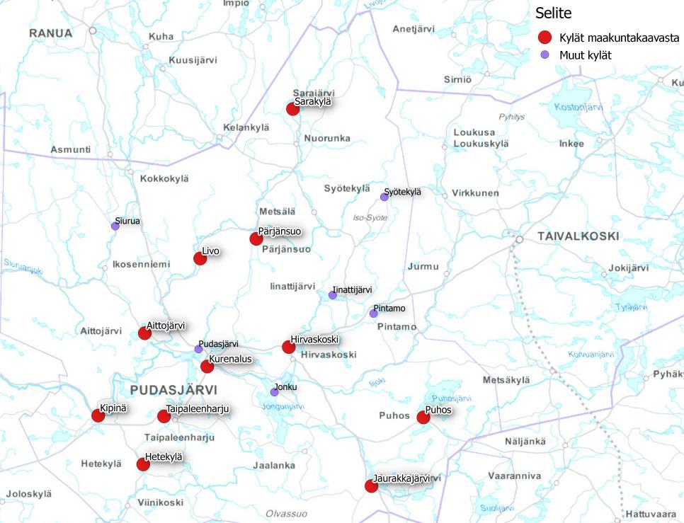 Lausuntonaan 2. vaihemaakuntakaavan luonnoksesta Pudasjärven kaupunki esitti Iinattijärven kylän säilyttämistä ja Siuruan kylän lisäämistä vaihemaakuntakaavaan.
