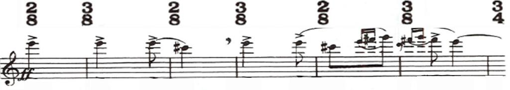 15 Kuvio 20. Igor Stravinsky, Symphonies of Wind Instruments v. 1920, ensimmäisen klarinetin stemma.
