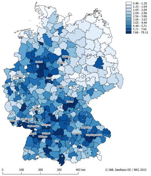 No job losses, but productivity gains in more robotized regions Net impact of robots on number of jobs (1994-2014): 0 Gross impact : Loss of 280.