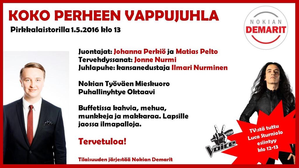 Б5-Б7. Посмотри на картинку с рекламой и выбери правильный вариант ответа (0-6 баллов). Б5. Lapsille tarjotaan... a. lahjoja b.kahvia c. Juhlapuhe d.