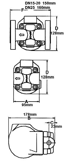 UIMURILAUHTEENPOISTIMET MALLISARJA FLT-17 DN40 DN50 PN16 FLT 17-4,5 DN40-50 198 C FLT 17-10 DN40-50 198 C FLT 17-14 DN40-50 198 C Pesä ja kansi GGG40 Sisäosat AISI-304/410 Suunn.