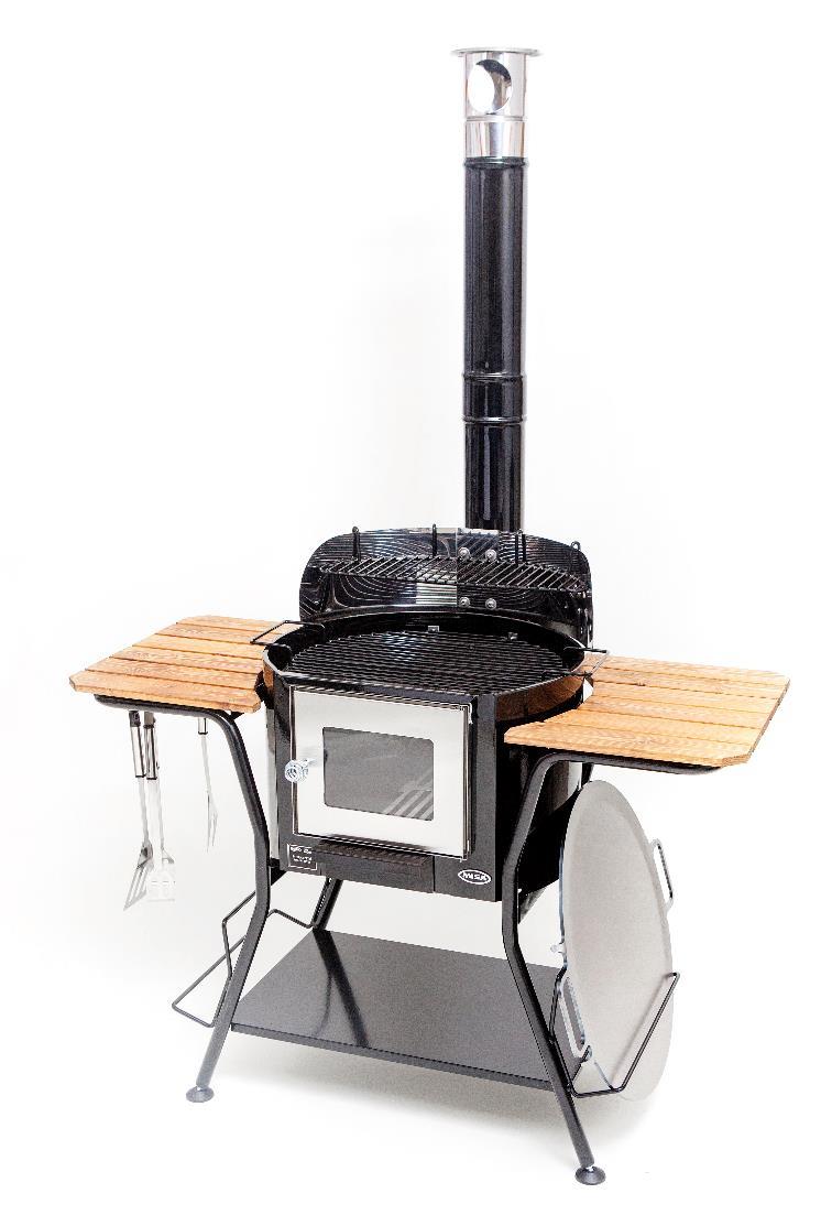 PUUGRILLI PREMIUM Tuotenro 14701P ASENNUS- JA KÄYTTÖOHJEET 1/8 OSALUETTELO: Puugrilli 1. Parilointilevy / keittotaso 2. Grillausritilä 3.