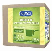 IsoMitta Kastike-/keittopohjat sokereita (g) 21 IsoMitta Juusto kastike-/keittopohja Tuotenumero: 9017-01 Wihuri: 972802 Meira Nova: 1118027 Kespro SAP: 21240923 Heino: 972802 Myyntierä: 2,00 kg