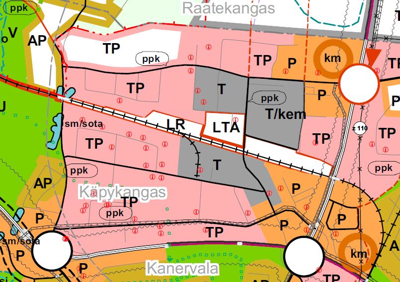 palvelujen alueeksi. Lisämerkinnällä -kme osoitetulle alueelle saa perustellusta syystä sijoittaa merkitykseltään seudullisia vähittäiskaupan suuryksiköitä.