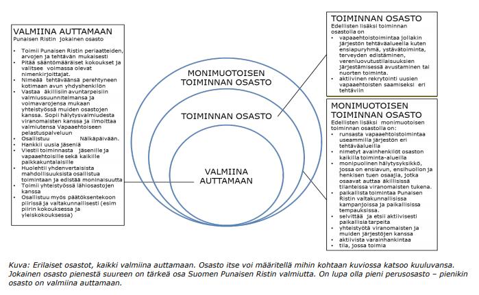 Osastot toiminnan mukaan 215-217 toimintalinjauksessa määriteltiin toimivan osaston tunnusmerkit osastojen erityispiirteitten mukaan.