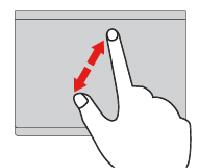 Lähennys kahdella sormella Lähennä asettamalla kaksi sormea kosketuslevylle ja liu'uttamalla niitä kauemmas toisistaan.
