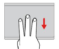olevia ikkunoita. Asettamalla kolme sormea kosketuslevylle ja liikuttamalla niitä alaspäin voit tuoda näkyviin työpöydän.