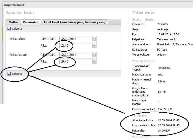 vahvistat matkalaskusi ja se lukittuu niin, että et enää itse voi tehdä