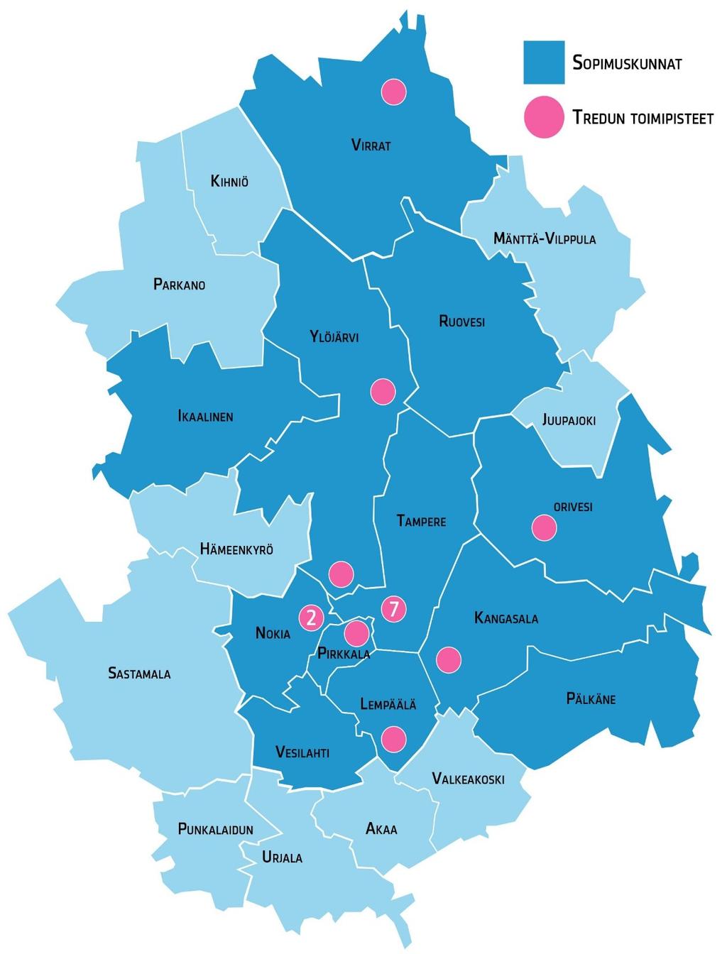 KOULUTUSTA 15 TOIMIPISTEESSÄ Tampereella: Ajokinkuja, Hepolamminkatu, Koivistontie, Mediapolis, Sammonkatu, Santalahdentie