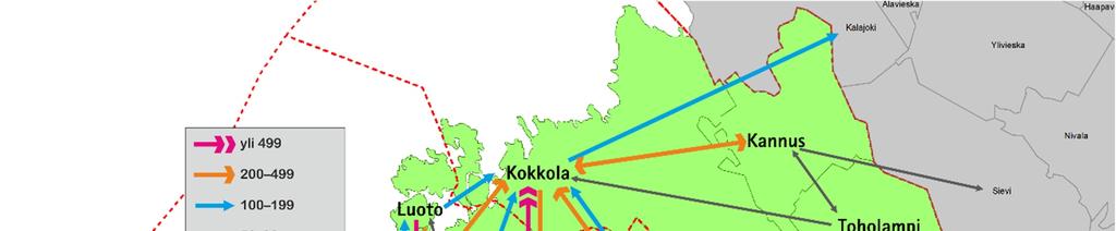 Keski-Pohjanmaa Keski-Pohjanmaan suosituin työssäkäyntikunta on Kokkola, jossa työskentelee n. 19 930 ihmistä. Näistä kuitenkin vain 15 % (3 040 hlöä) pendelöi Kokkolaan kunnan ulkopuolelta.