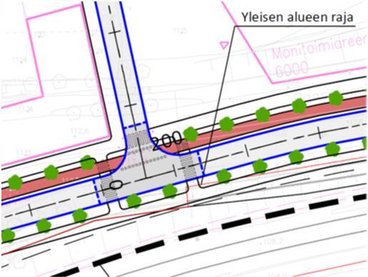 KATUJEN TILANKÄYTÖN PERIAATTEET Paasikivenkadun kaistamäärää vähennetään ja katutilaa kavennetaan ajonopeuksien laskemiseksi Ajoradan leveys 7m, kaksisuuntainen pyörätie 3m, erotuskaista 1m,