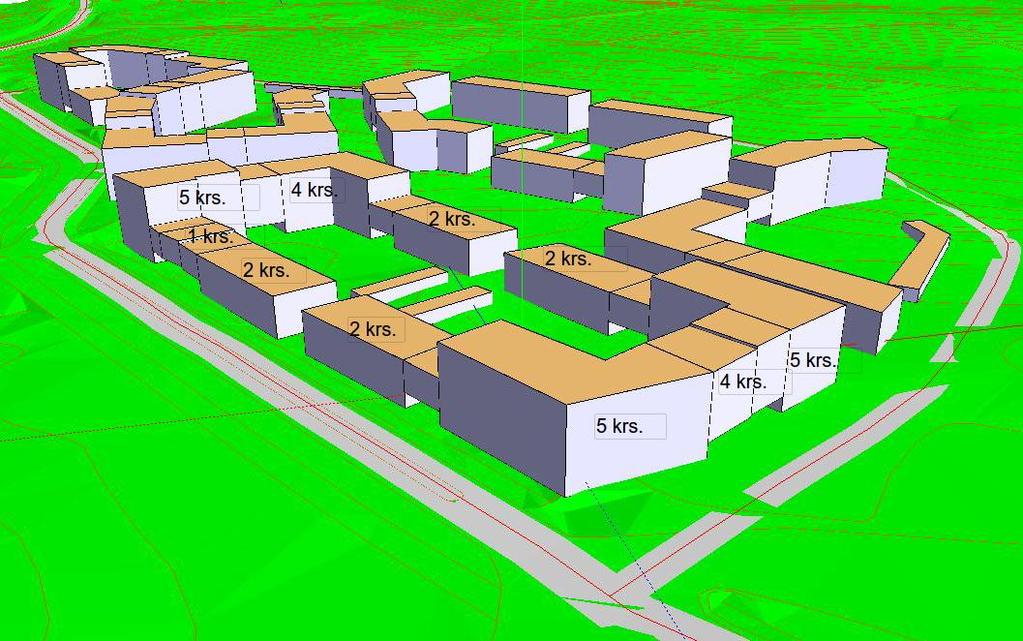 2.2 Maastomalli Maastomalli on laadittu Tampereen kaupungin avoimen datan aineistosta, mihin on lisätty maankäyttö Arkkitehdit Anttila & Rusanen Oy viitesuunnitelmaluonnosta tulkiten kuvan 2.2.1 mukaisesti.