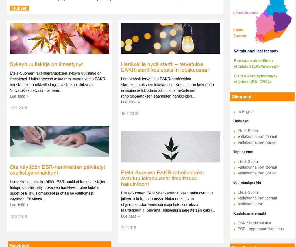 Koulutuksen materiaalit sekä Uudenmaan liiton ohjeet ja lomakepohjat hankkeiden toteuttajalle löydät